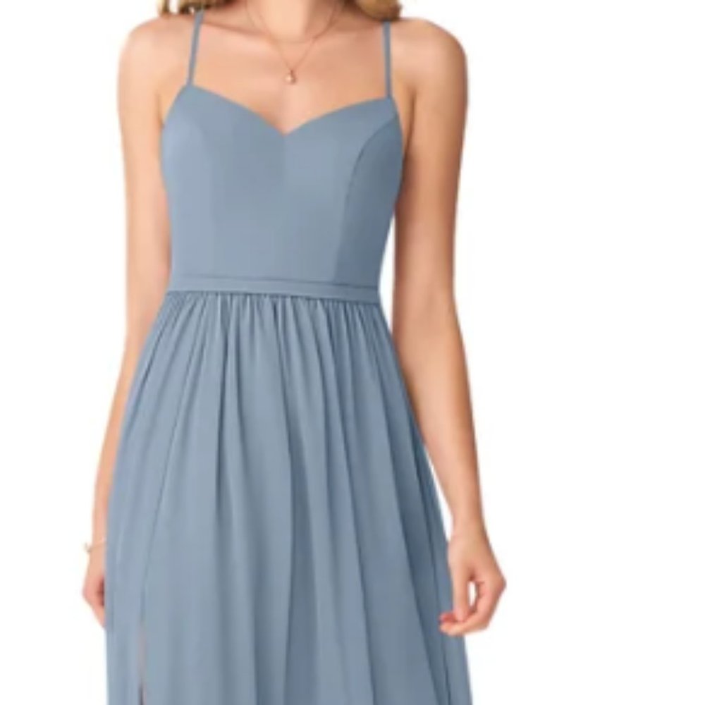 Azazie Shelly Bridesmaid Dress in Dusty Blue